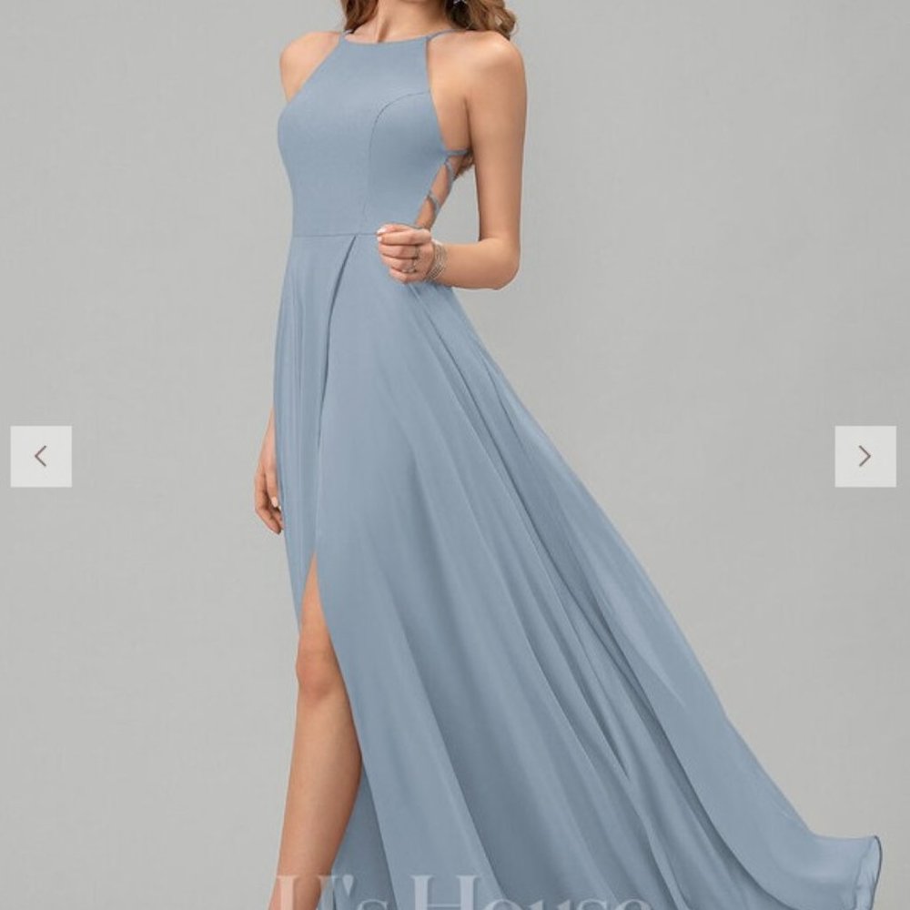A-line Scoop Floor-Length Chiffon Bridesmaid Dress